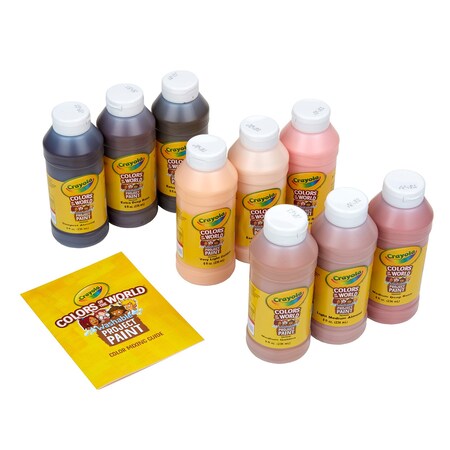 Crayola Colors of the World Spill Proof Washable Project Paints, 9 Colors 54-2314